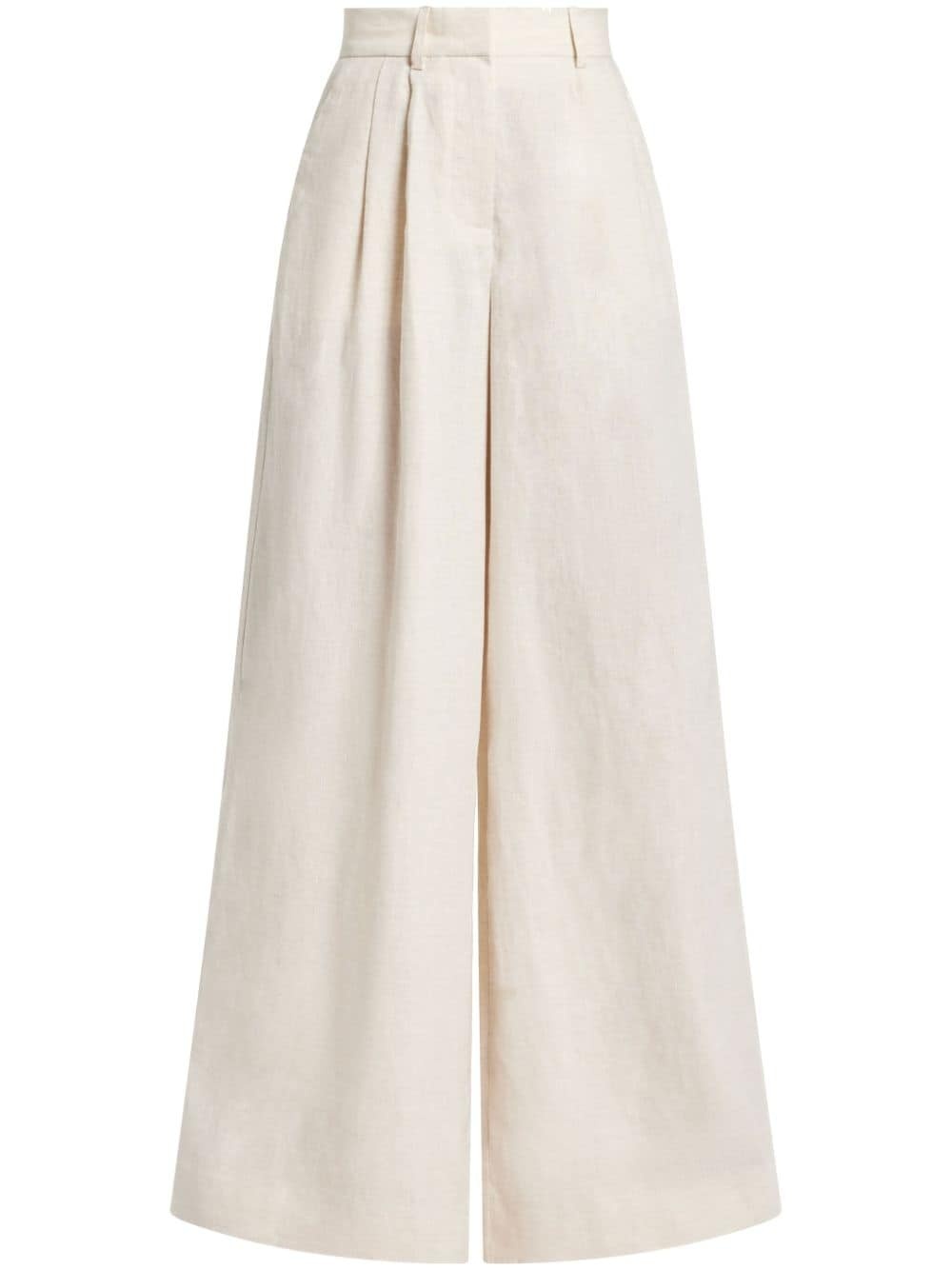 Sasha linen wide-leg trousers - 1