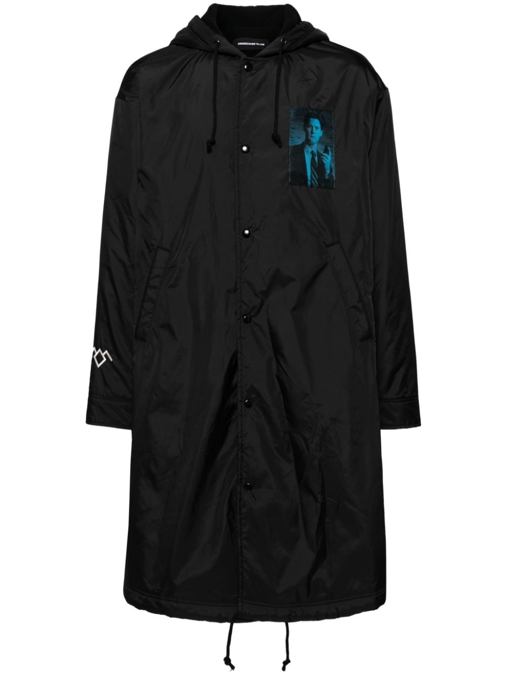 graphic print hooded parka - 1