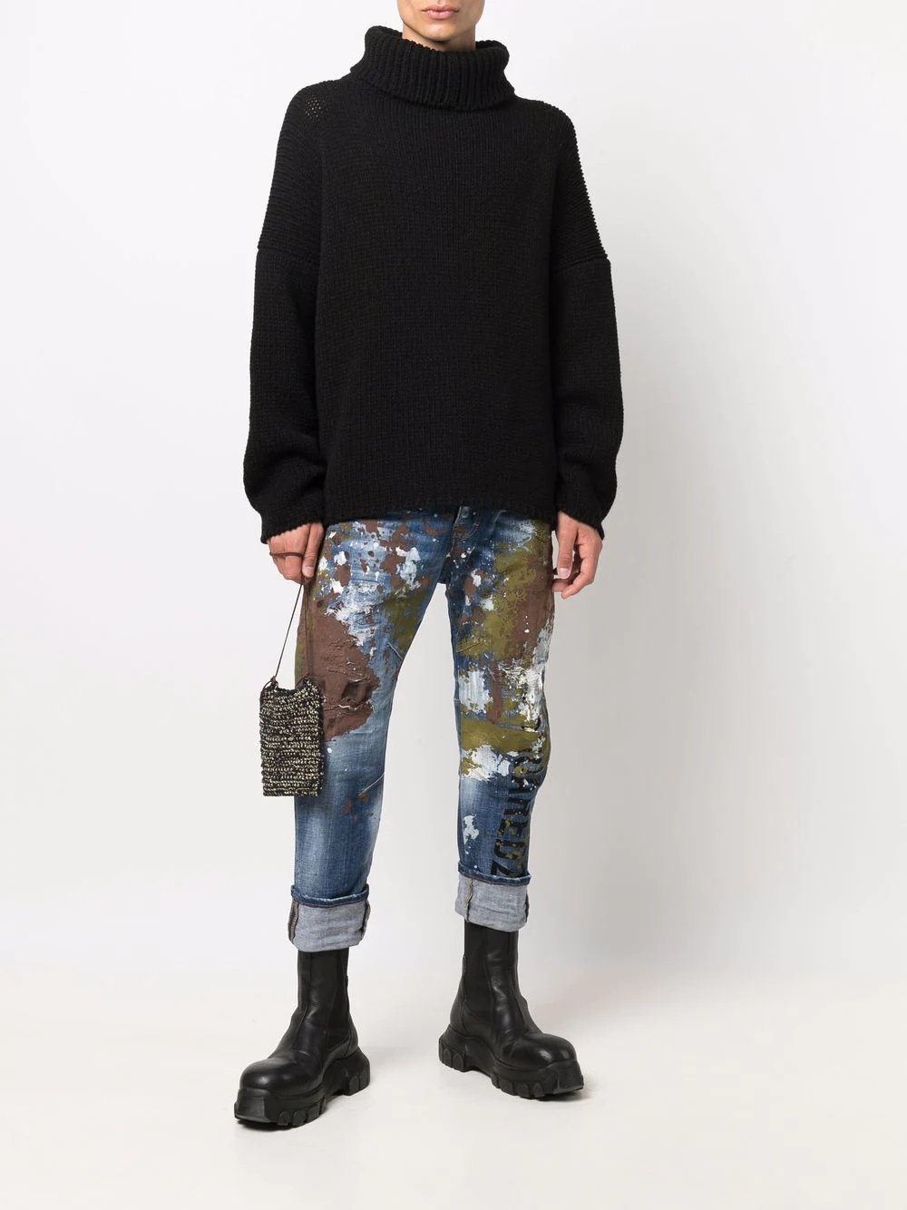 army-wash Cool Guy cropped jeans - 2