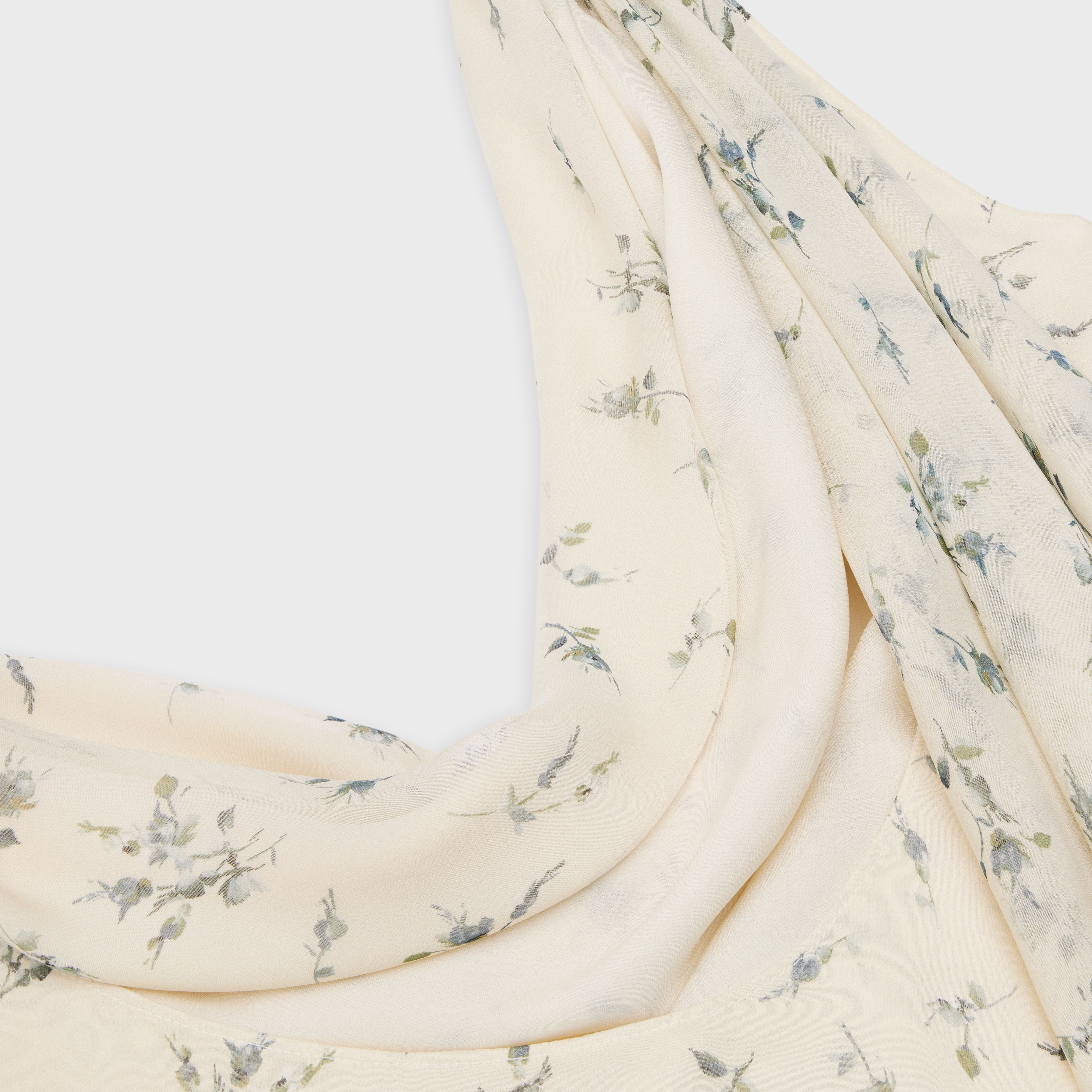 OPEN BACK foulard dress in muslin - 3
