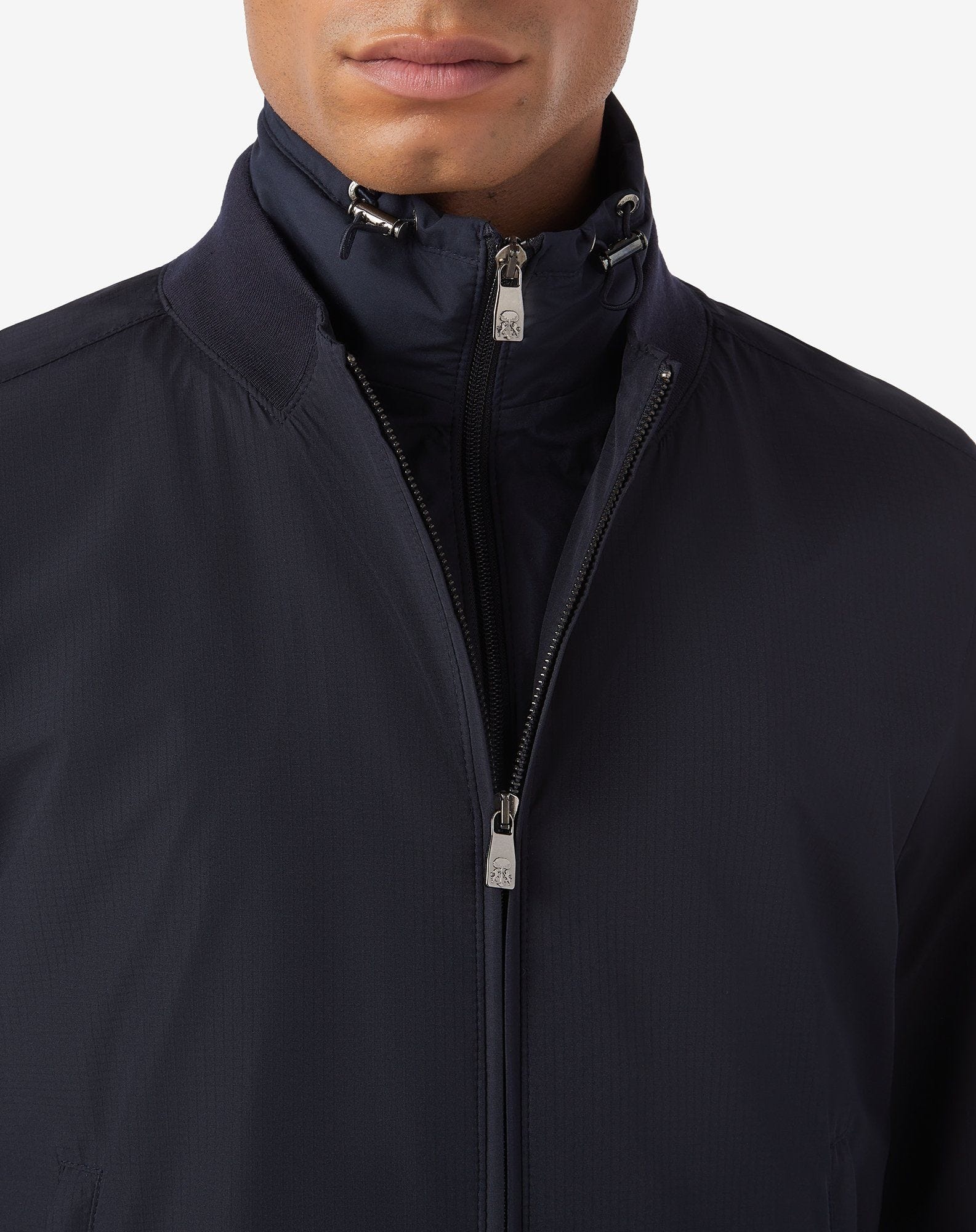 Navy blue jacket with inner vest and hood - 2