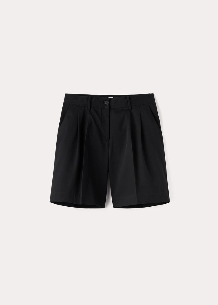 Totême - Overcast Beige Pleated Cotton Twill Shorts