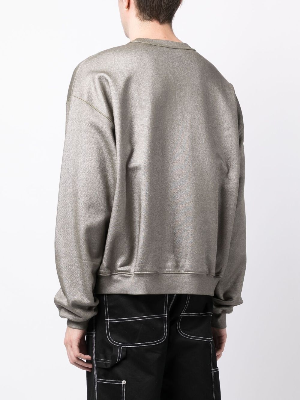 logo-embossed metallic-finish sweatshirt - 5