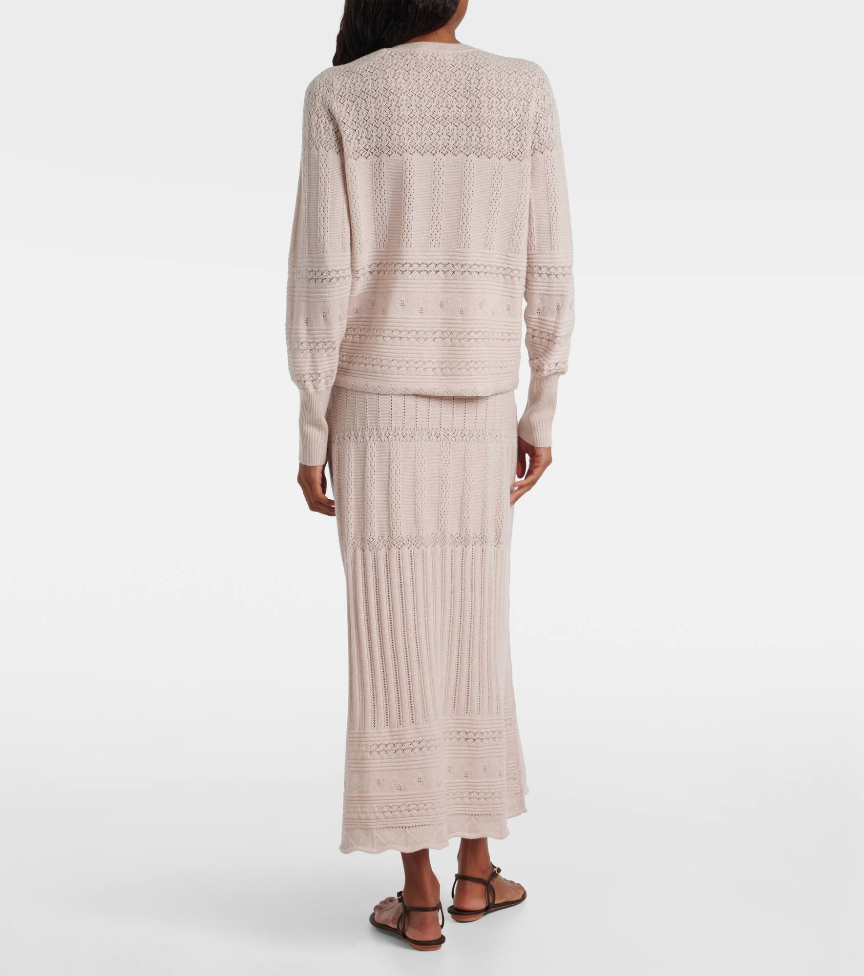 Trio pointelle wool and cashmere cardigan - 3