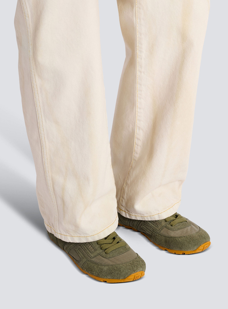 Balmain Racer 45 trainers in suede and ripstop nylon outlook