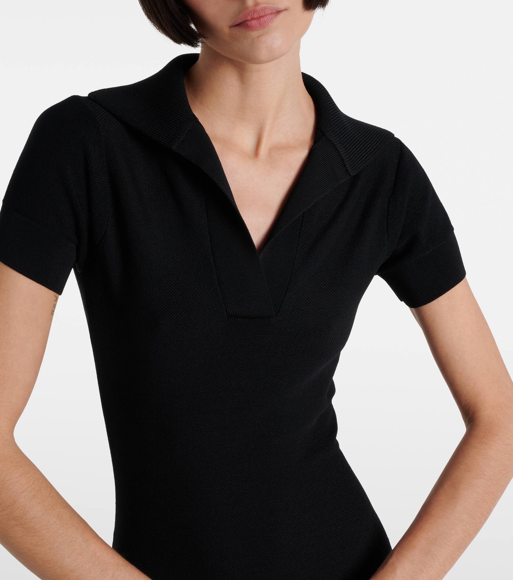 Semi-sheer polo dress - 4