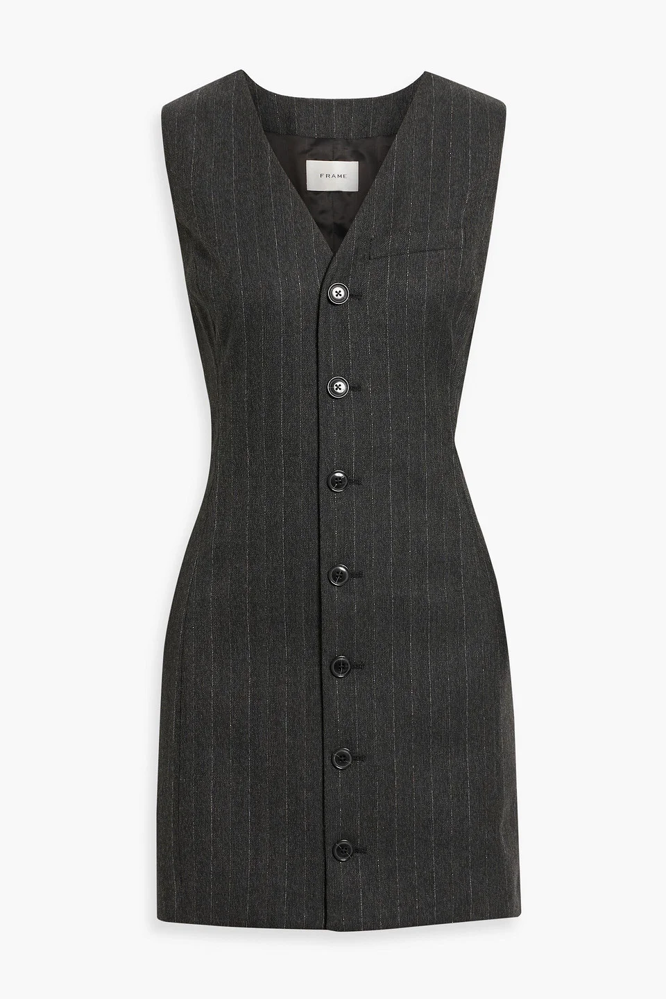 Metallic pinstriped woven mini dress - 1