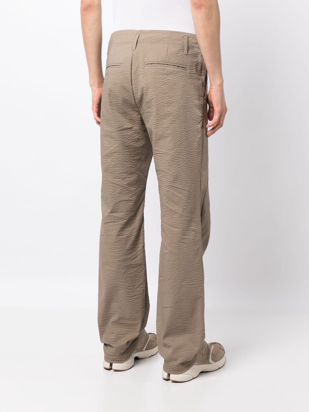 textured straight-leg trousers - 5