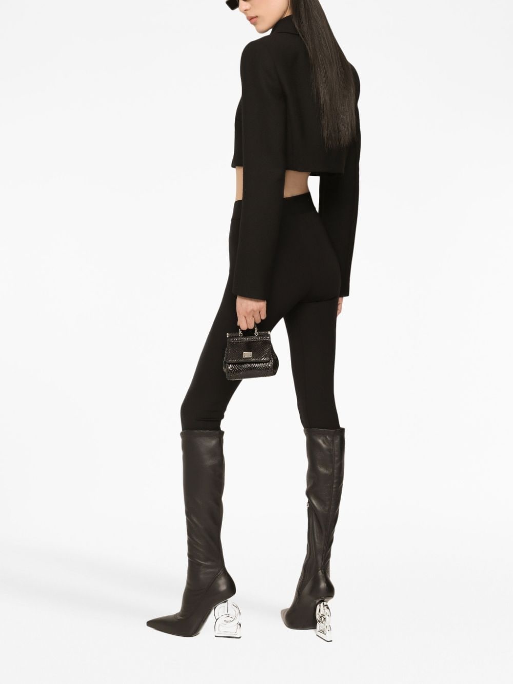 double-breasted cropped blazer - 4