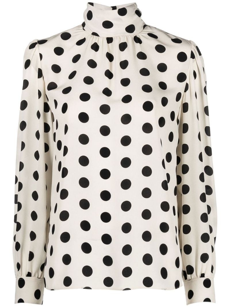 all-over polka-dot print blouse - 1
