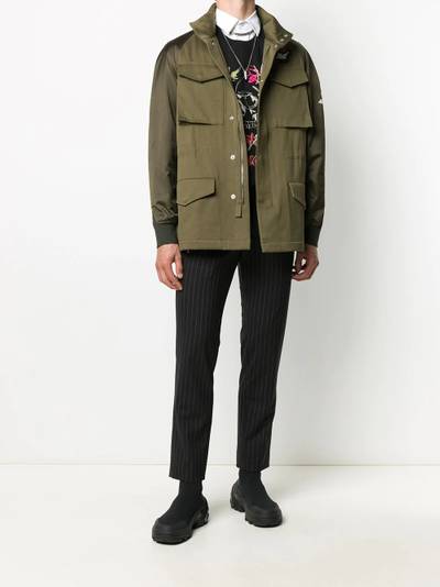 Alexander McQueen hooded logo patch military jacket outlook