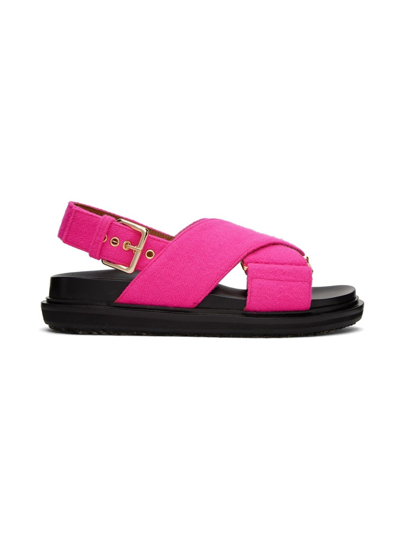crossover-strap 가죽 샌들 - 1