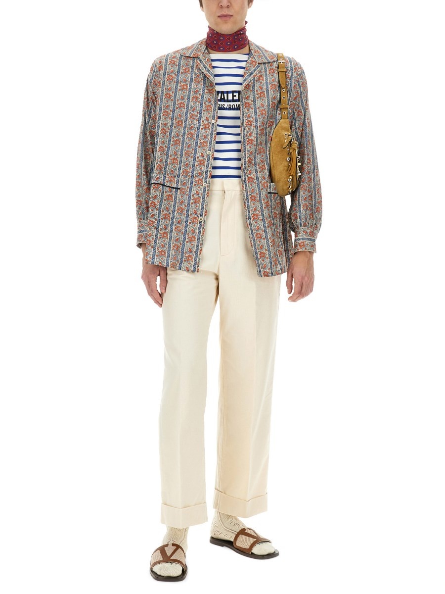 COTTON MUSLIN PAJAMA SHIRT WITH "VOYAGE IMAGINAIRE" PRINT - 2
