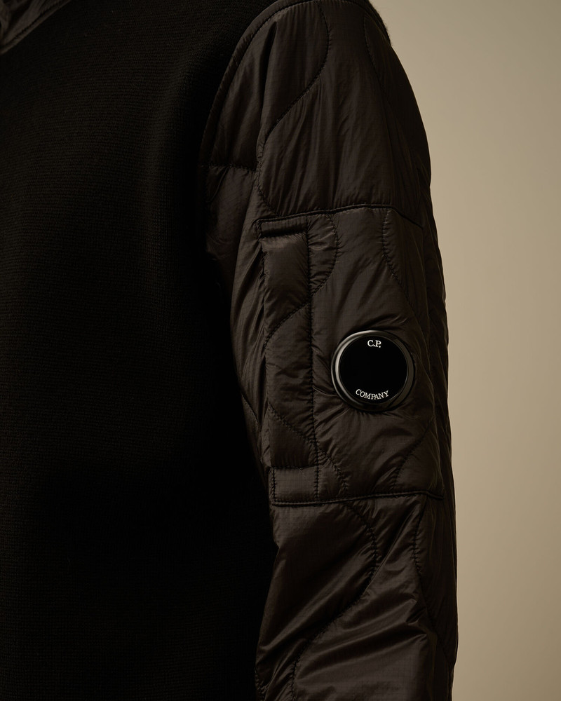 Extrafine Merino Wool Mixed Hooded Zip Sweater 5