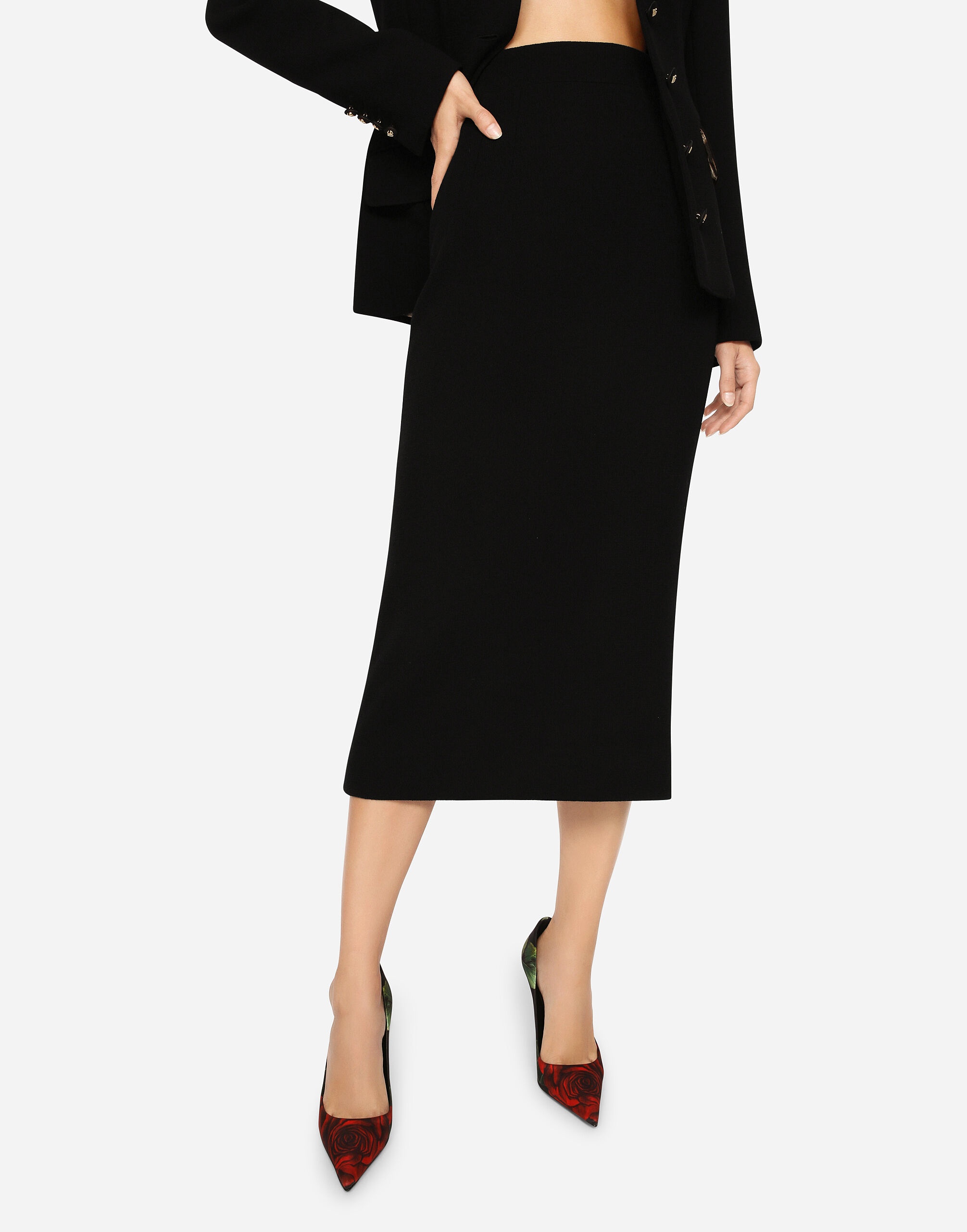 Virgin wool pencil skirt - 4