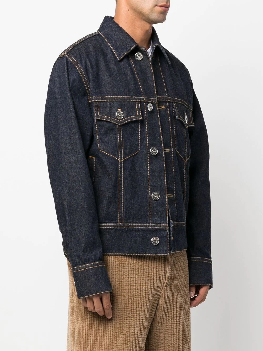 dark-wash denim jacket - 3