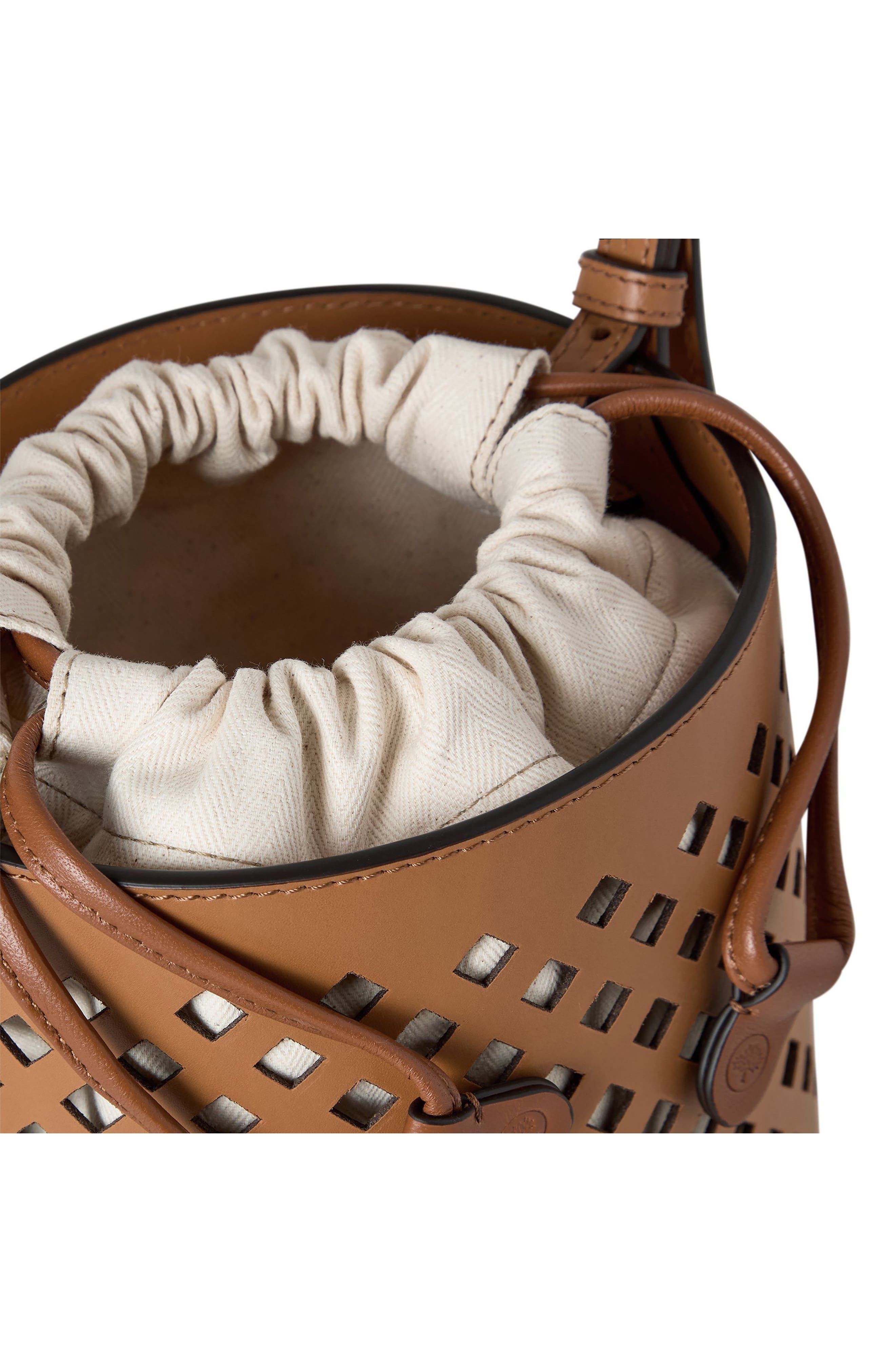 Mulberry Diamond Perforated Leather Bucket Bag in Toffee at Nordstrom - 6