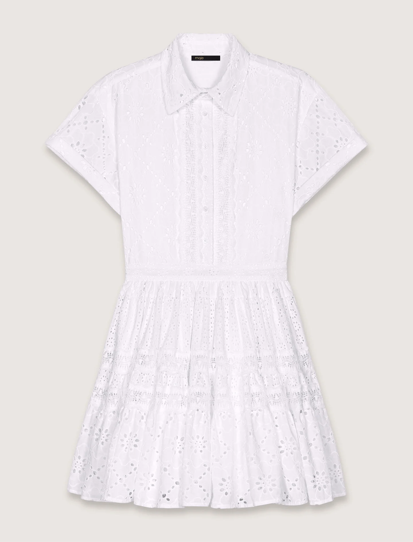 Embroidered babydoll dress - 1