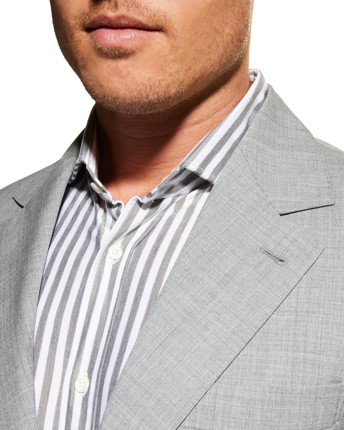 Men's Wool Three-Button Two-Piece Suit - 6