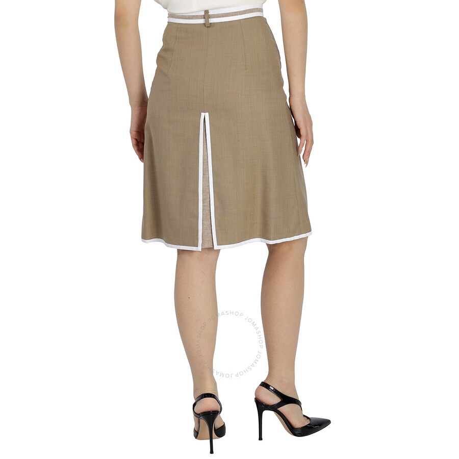 Burberry Wool Cashmere A-line Skirt With Box-pleat Detail - 4
