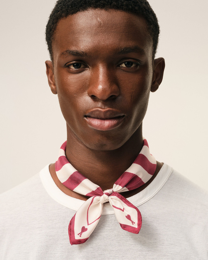 AMI Paris RED SILK PLACE DES VICTOIRES SCARF outlook