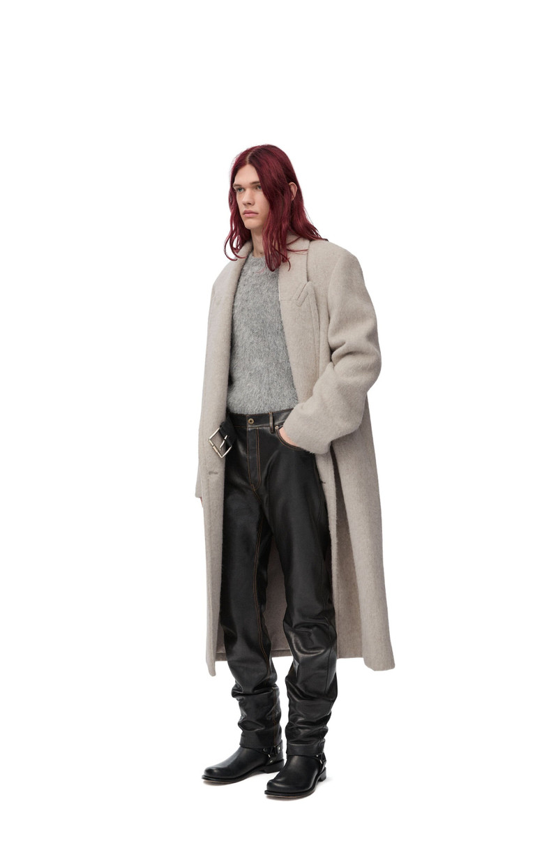 Loewe Double-breasted coat in lama and wool outlook