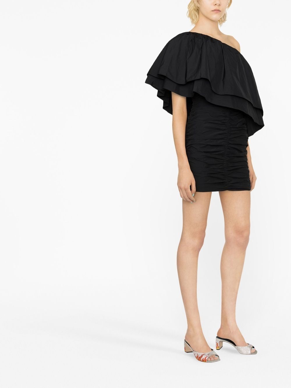 Taft pleated one-shoulder minidress - 3