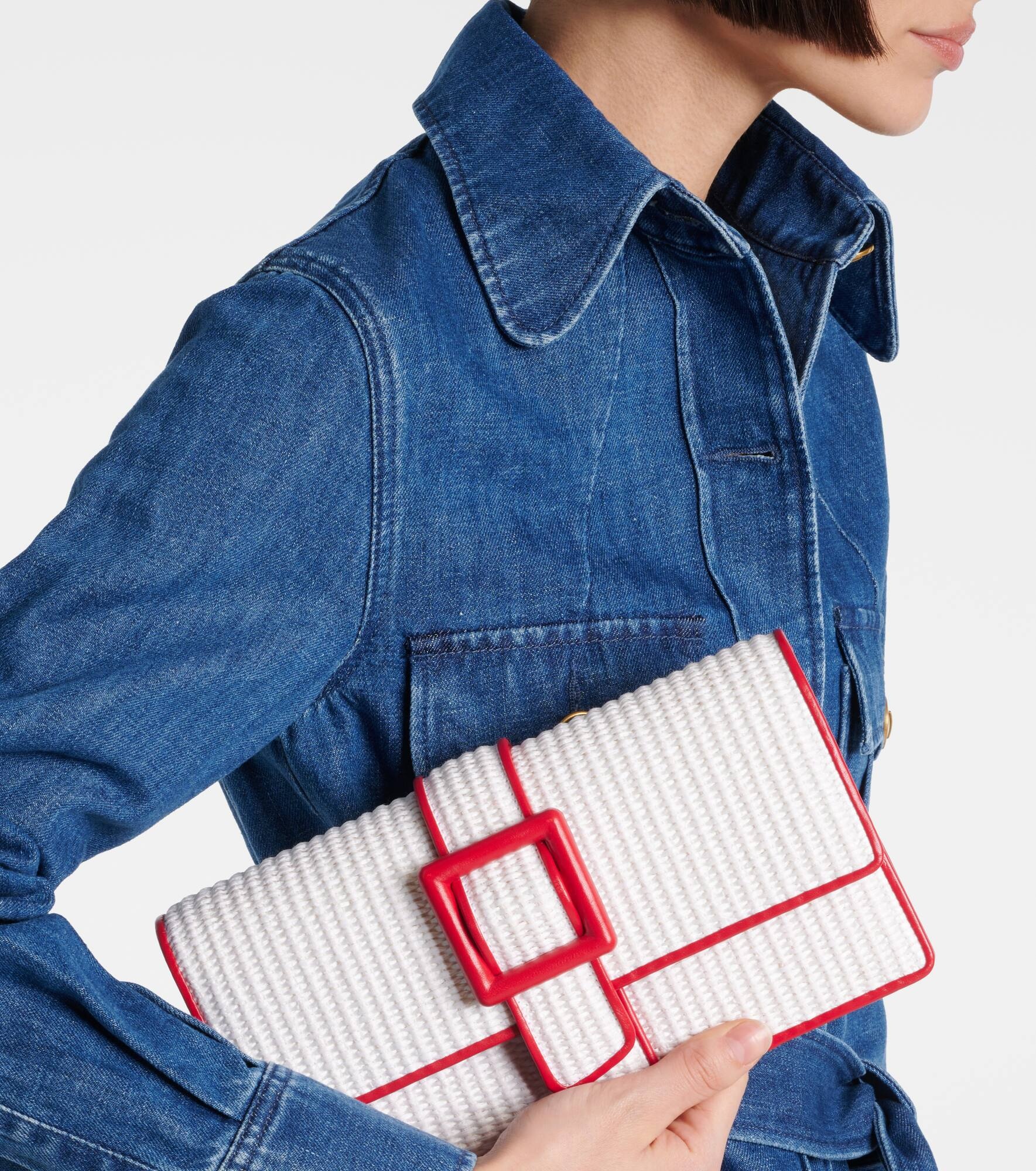 Maycap raffia-effect clutch - 2