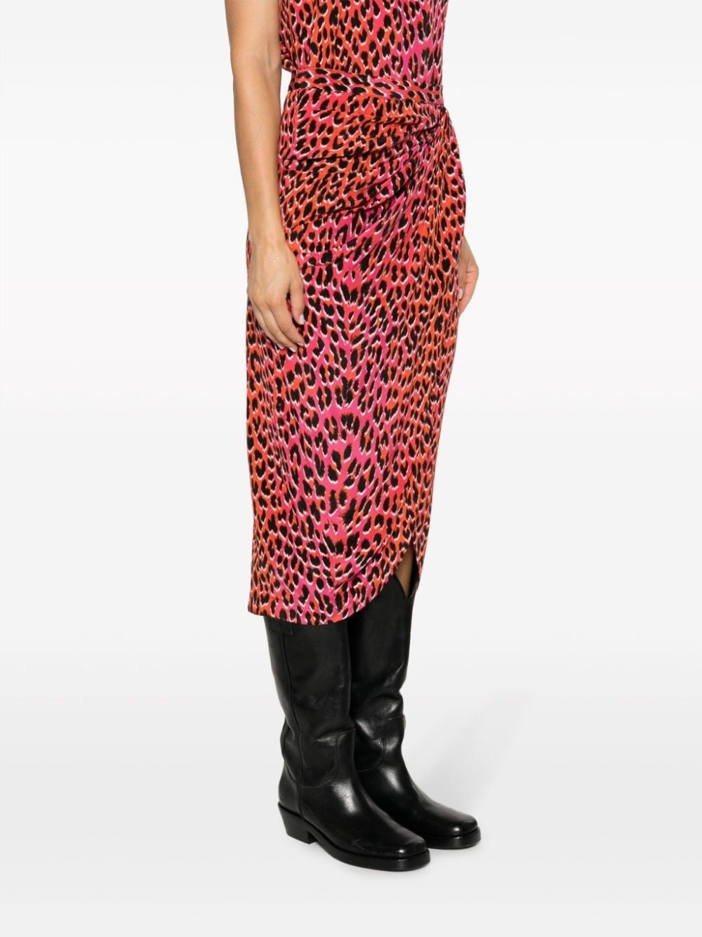 Jamelia leopard-print silk skirt - 3