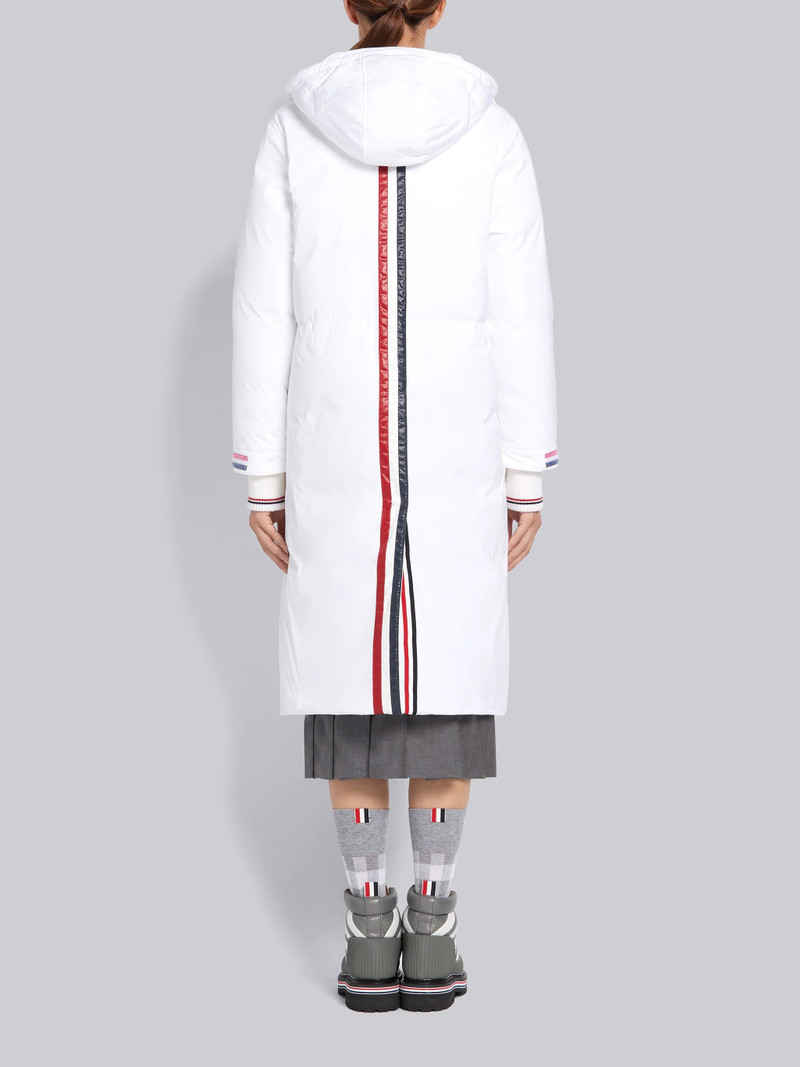 Thom Browne White Down Filled Poly Twill A-line Hooded Parka outlook