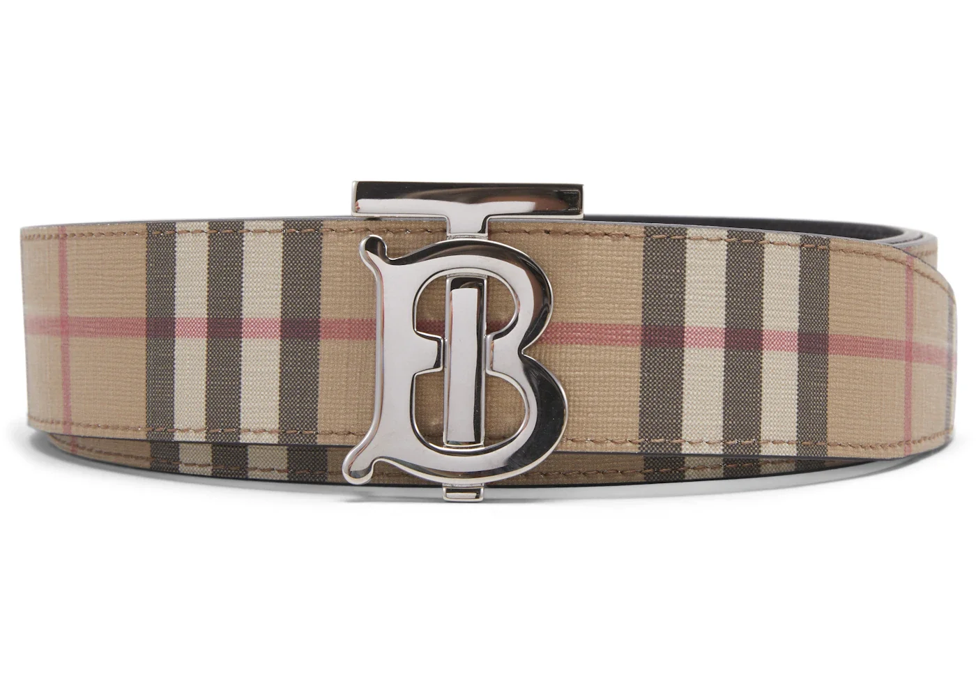 Burberry Reversible Monogram Motif Vintage Check Belt 1.4 Width Archive Beige - 1