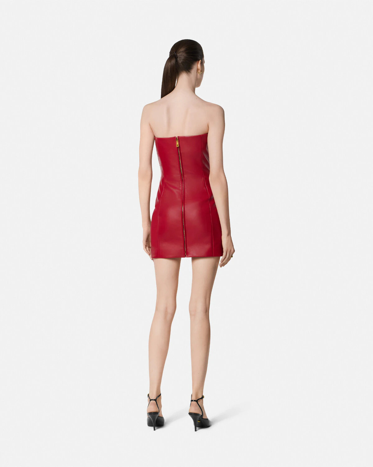 Leather Strapless Mini Dress - 5