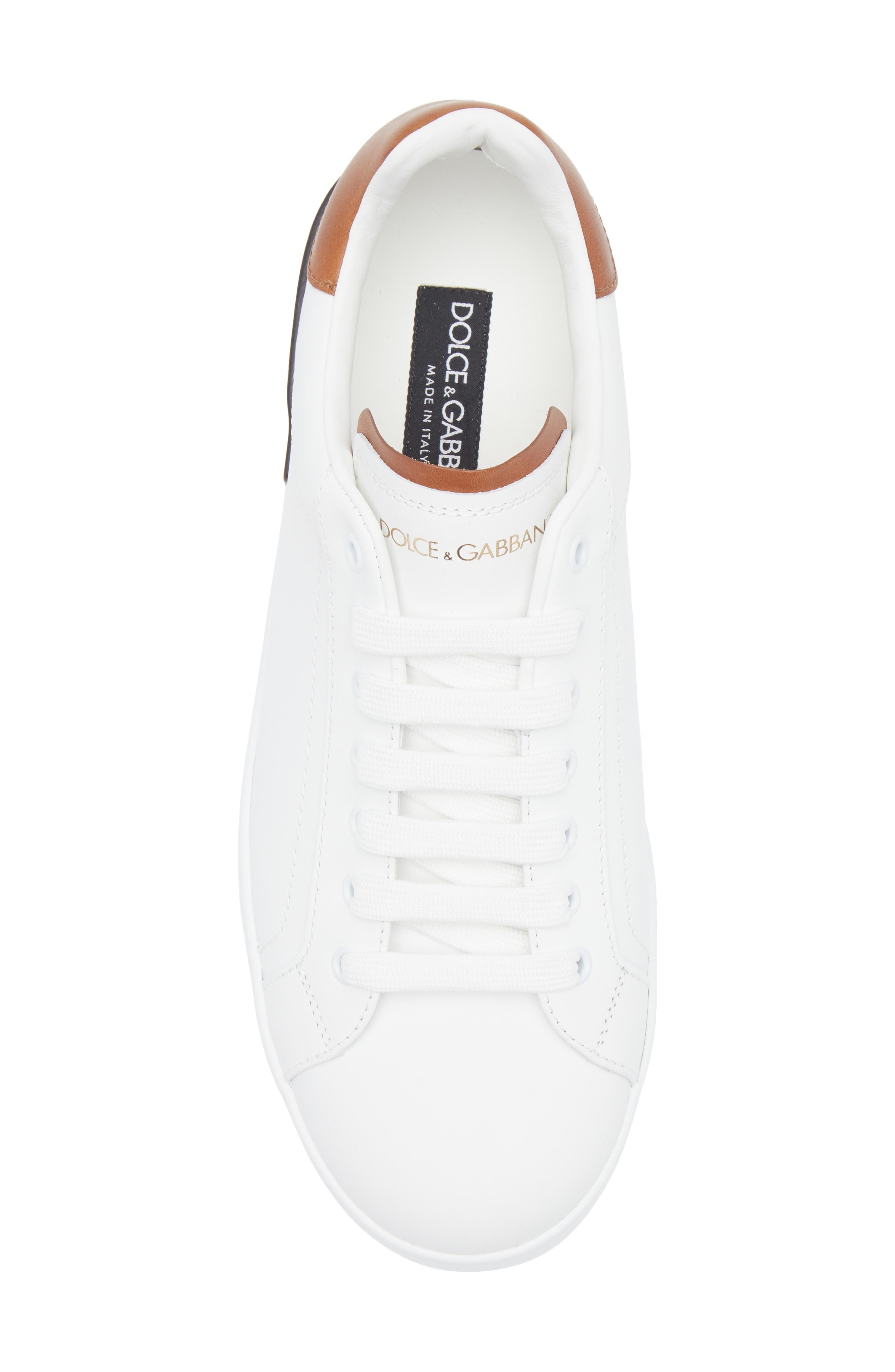 Dolce&Gabbana Portofino Sneaker in 8S537 Bianco/Cuoio at Nordstrom - 5