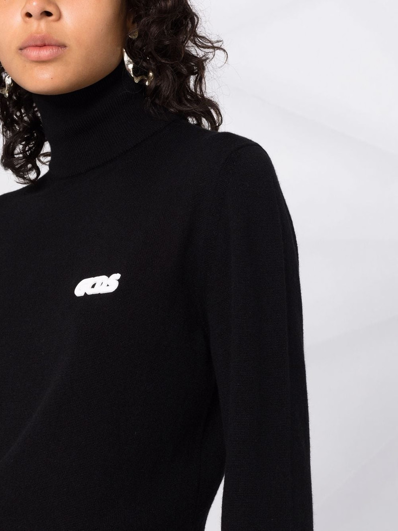 embroidered logo roll neck jumper 3