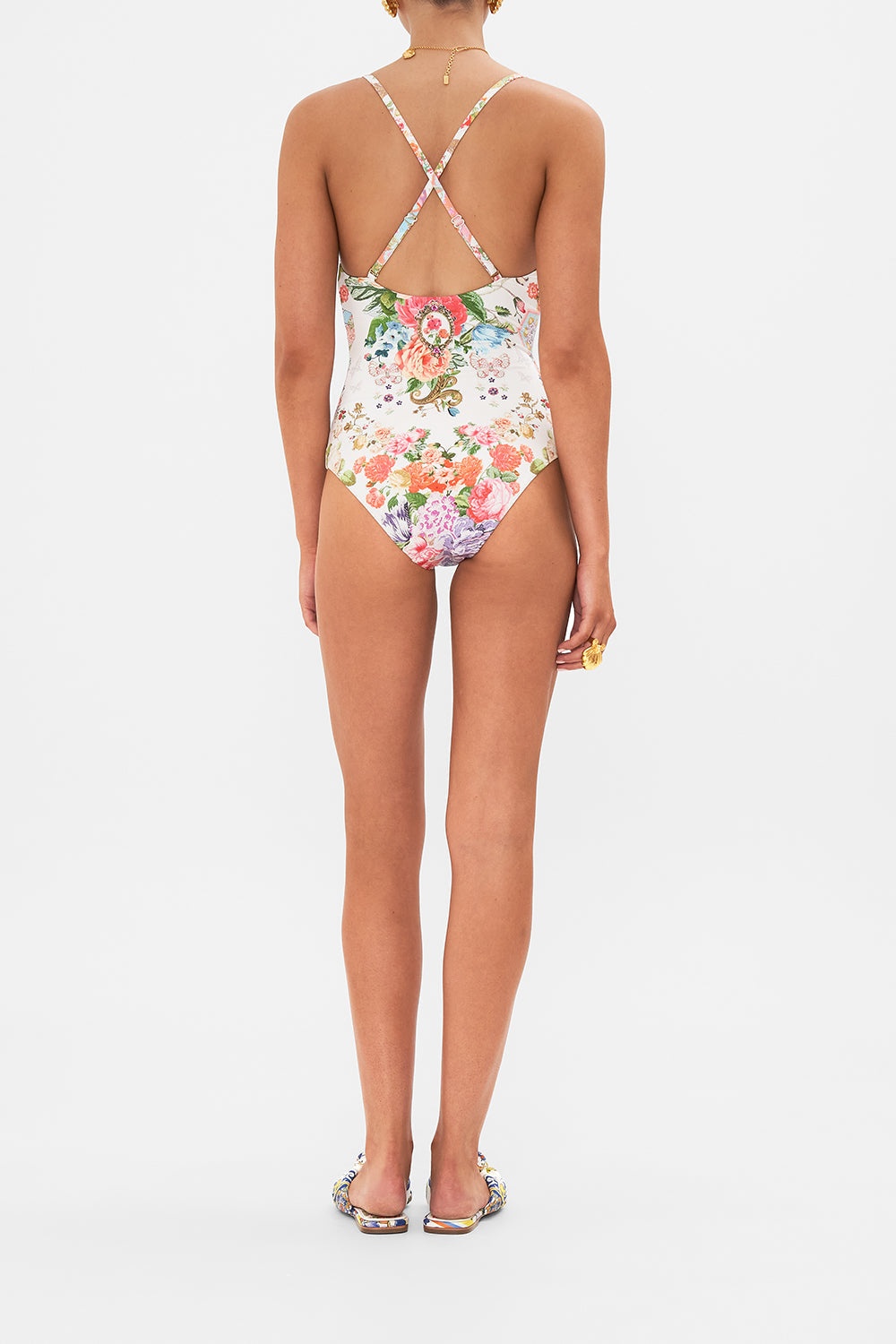 SCOOP NECK ONE PIECE WITH BUTTONS - 3