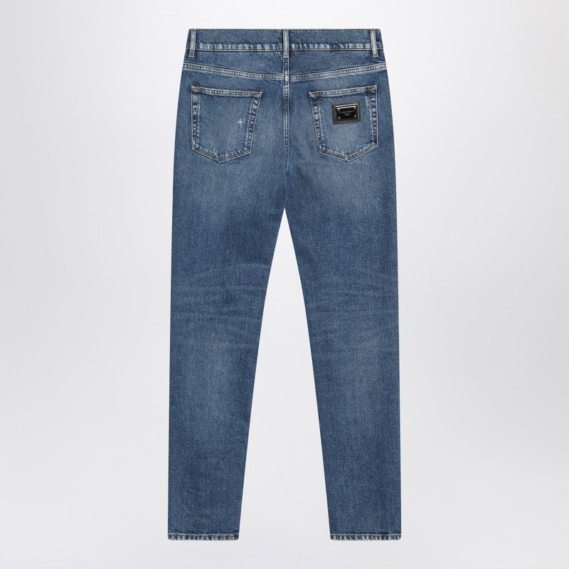 Dolce&Gabbana Faded-Effect Slim Blue Jeans Men - 2
