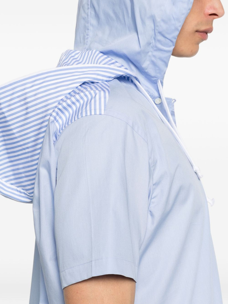hooded stripe-pattern shirt 5