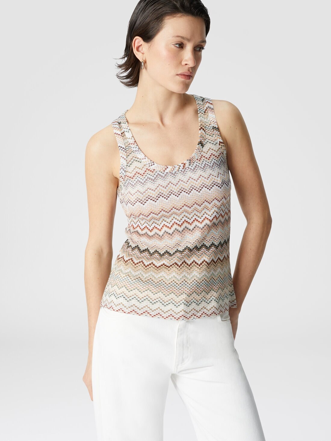 Gradient zig zag viscose tank top - 4