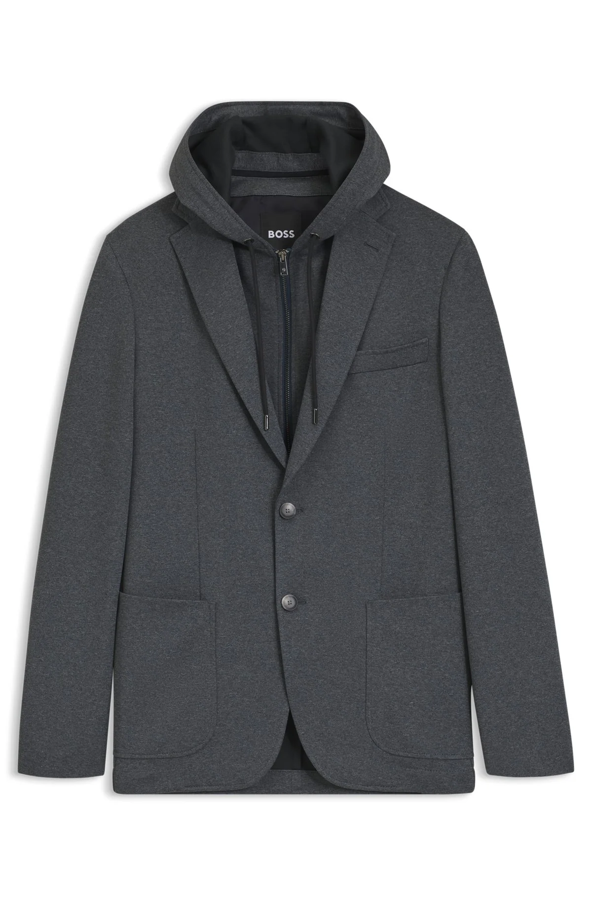 SLIM-FIT JACKET WITH INNER HOOD - 1