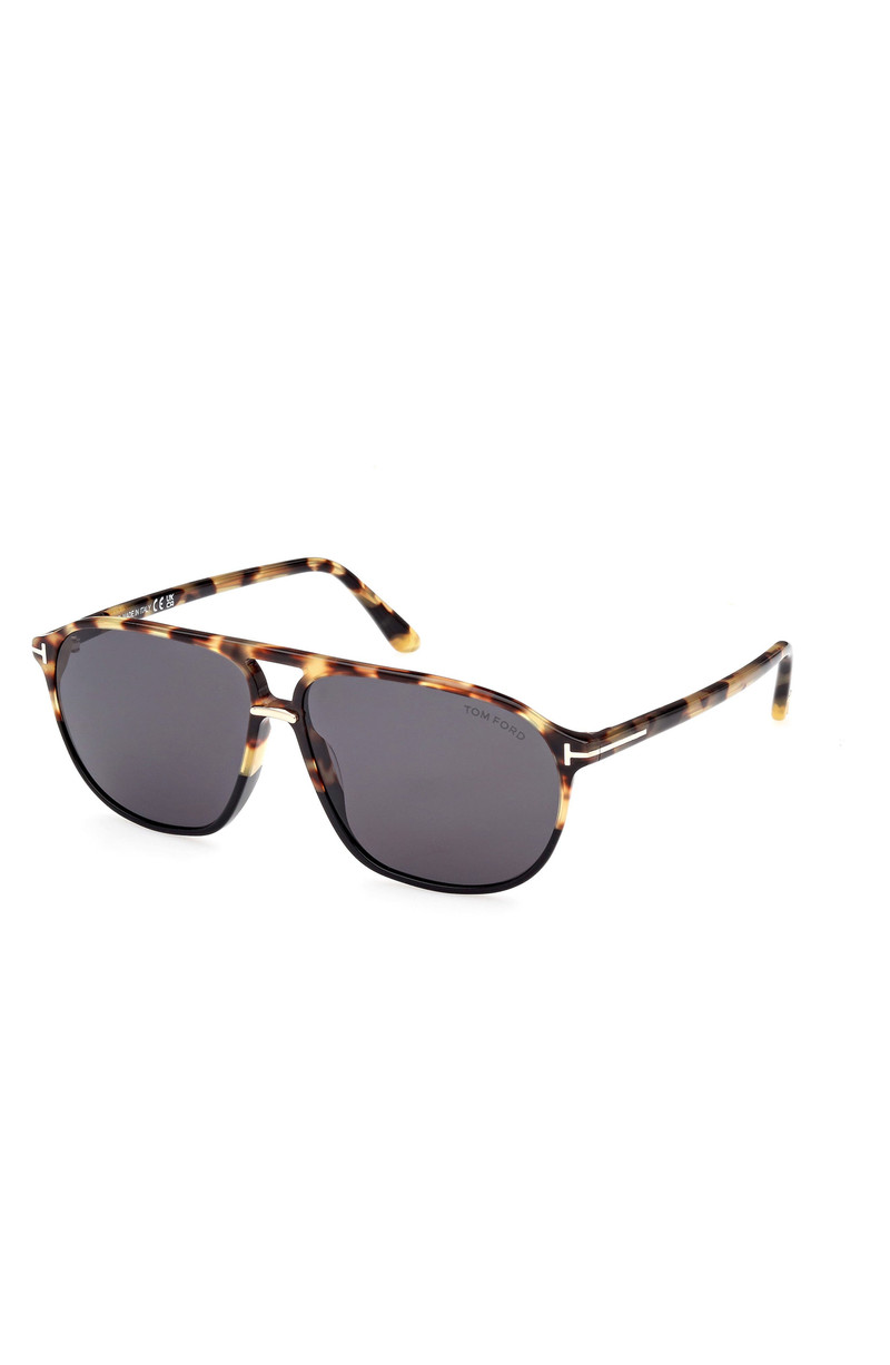TOM FORD TOM FORD Bruce 61mm Navigator Sunglasses in Shiny Black Grey /Brown at Nordstrom outlook