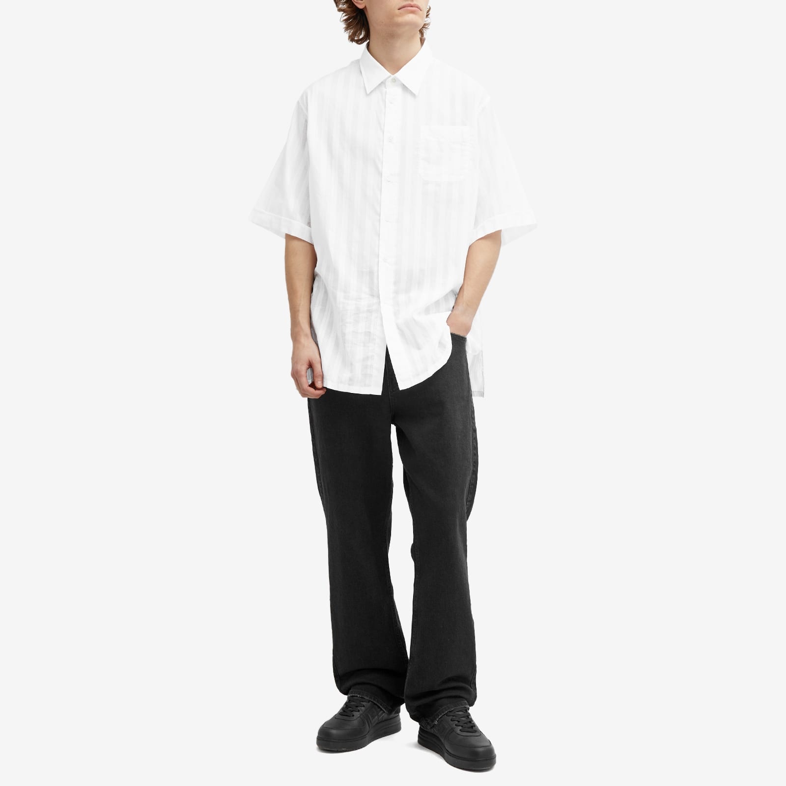 Givenchy Voile Stripe Short Sleeve Shirt - 4