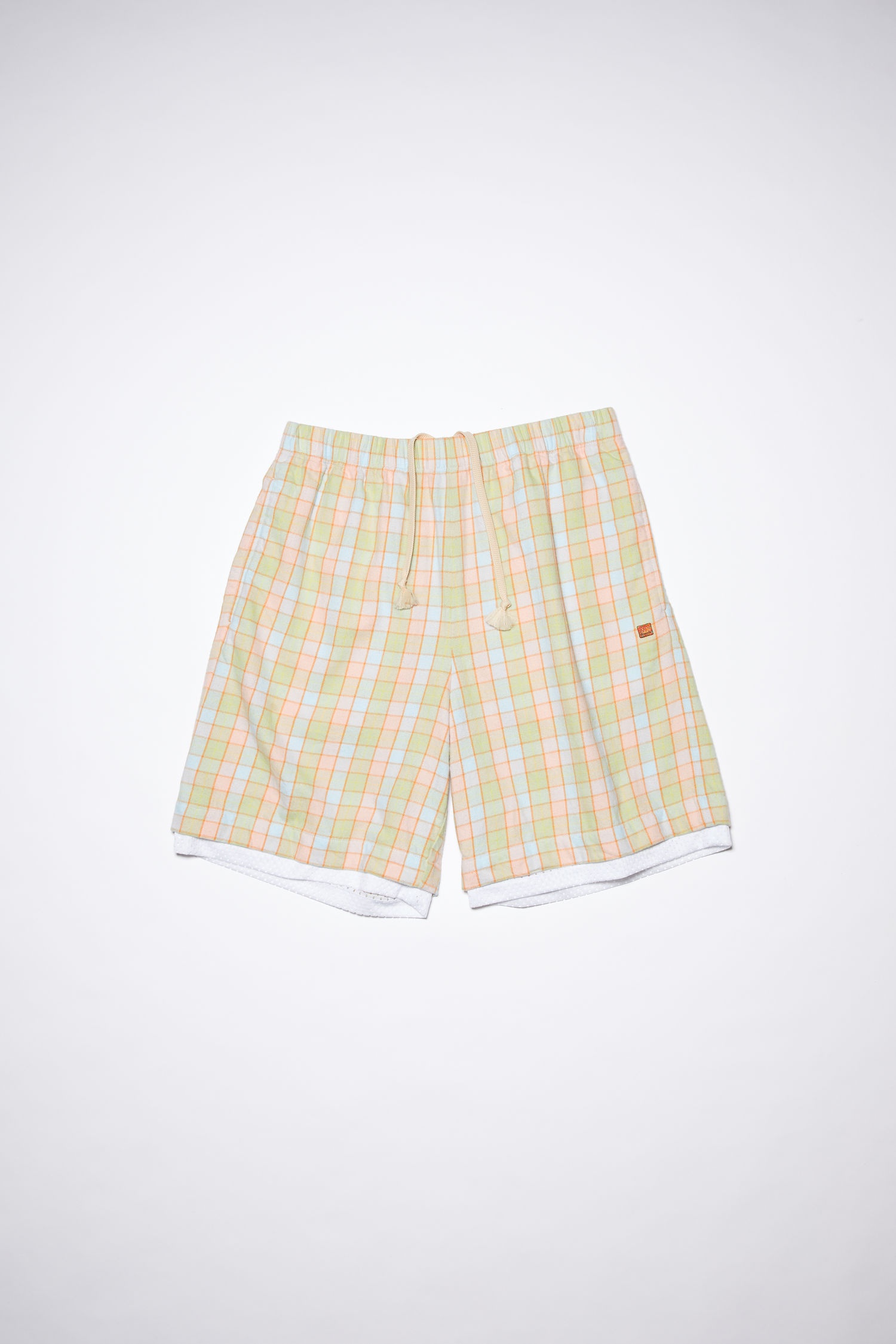 Flannel shorts - Orange/beige - 5