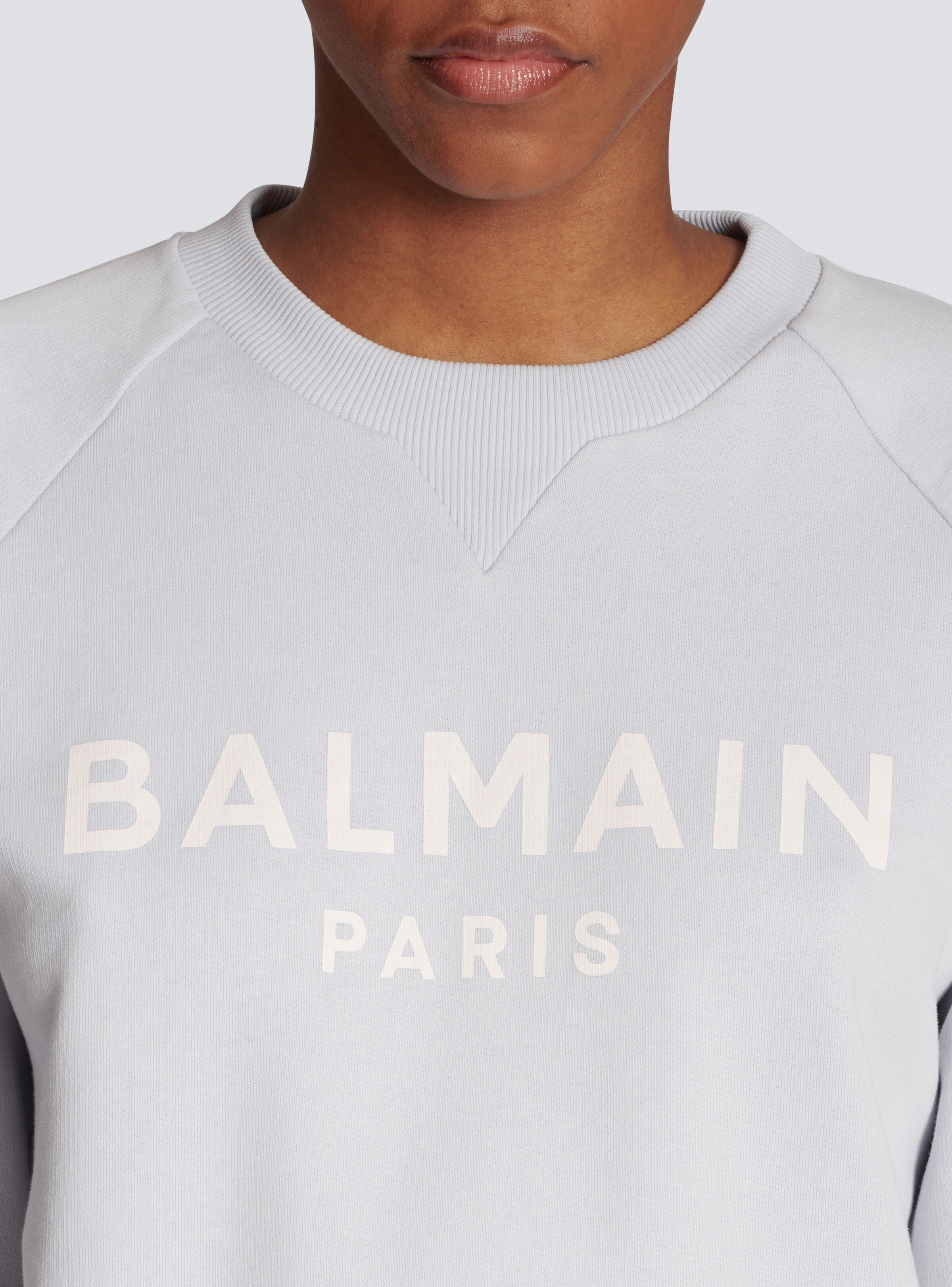 Cotton printed Balmain logo sweatshirt - 6