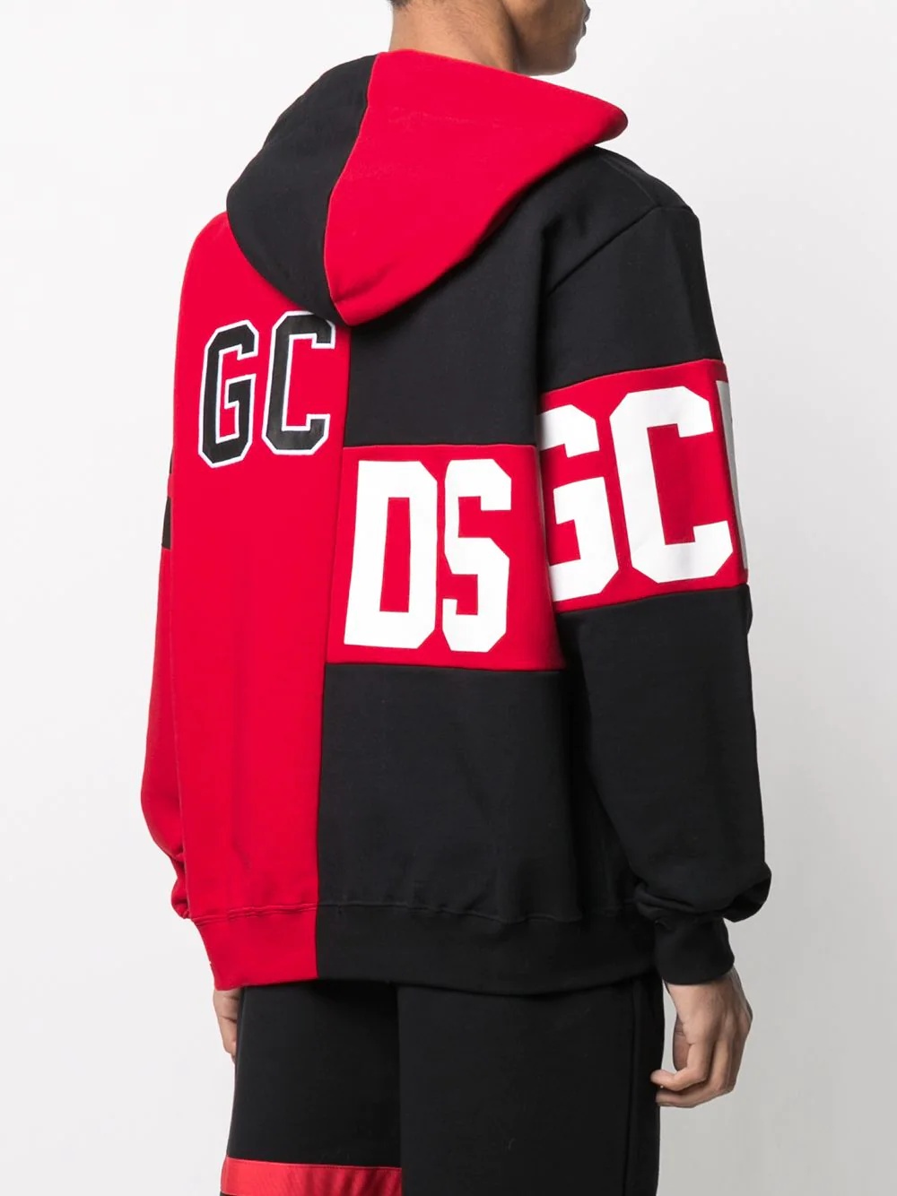 logo-print colour-block hoodie - 4