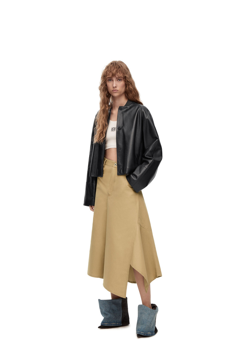 Loewe Deconstructed midi skirt in cotton and linen outlook