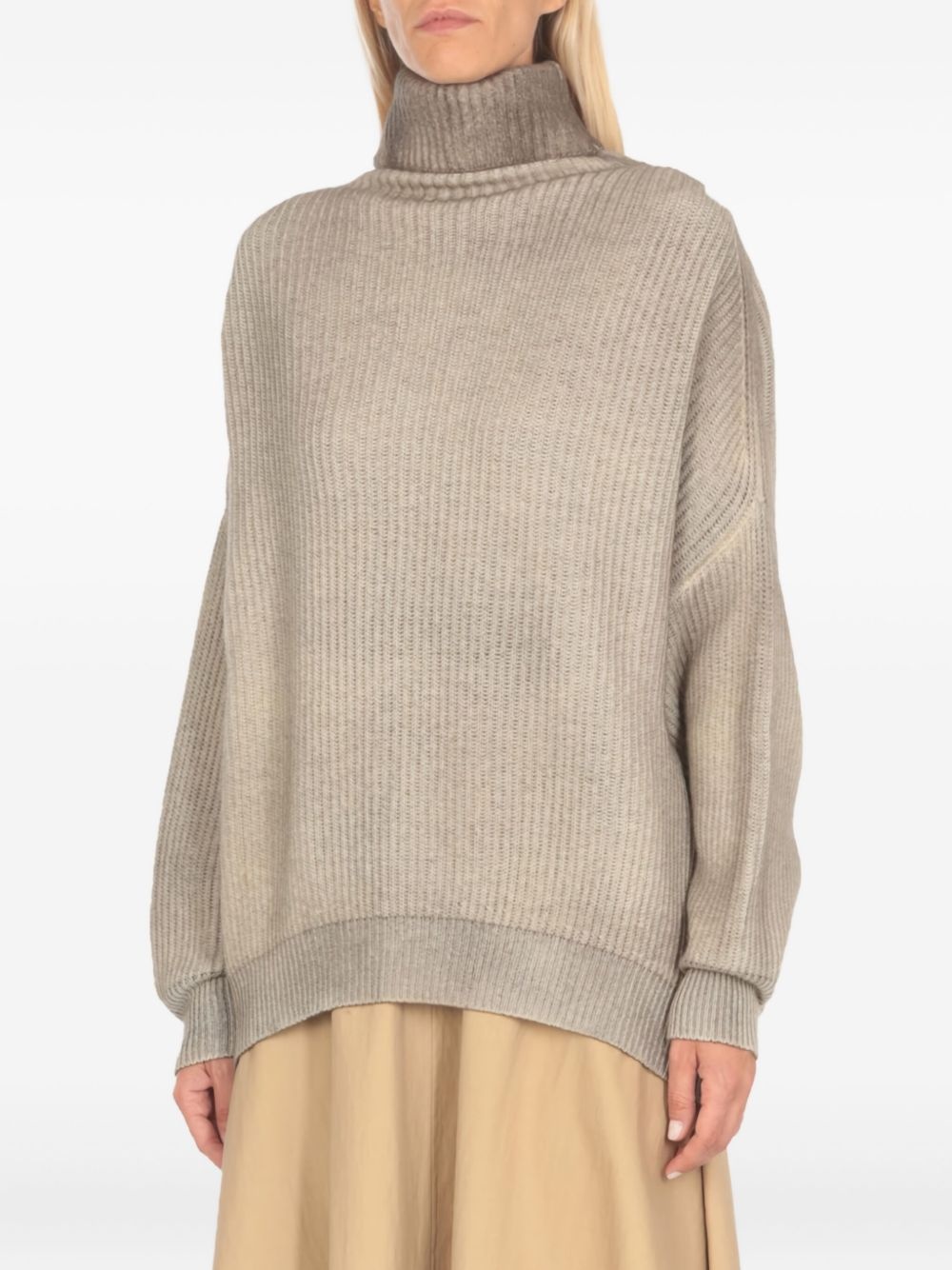 ribbed turtleneck sweater - 1