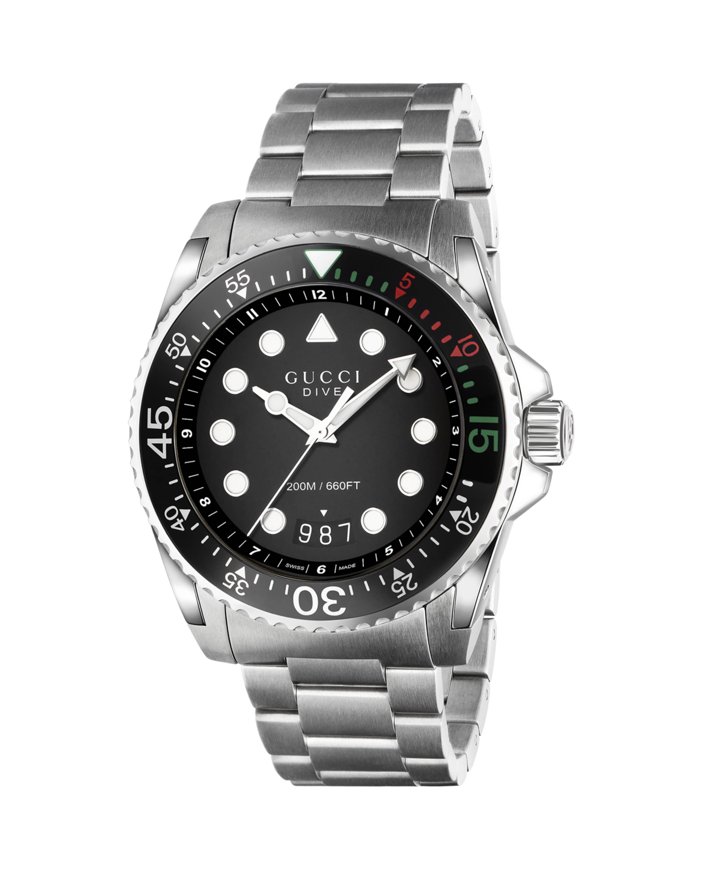 45mm Gucci Dive Stainless Steel Bracelet Watch - 1
