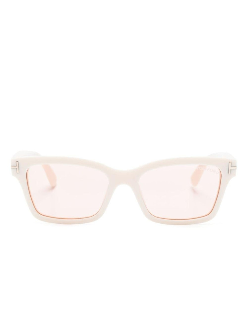 logo-plaque wayfarer-frame sunglasses 1