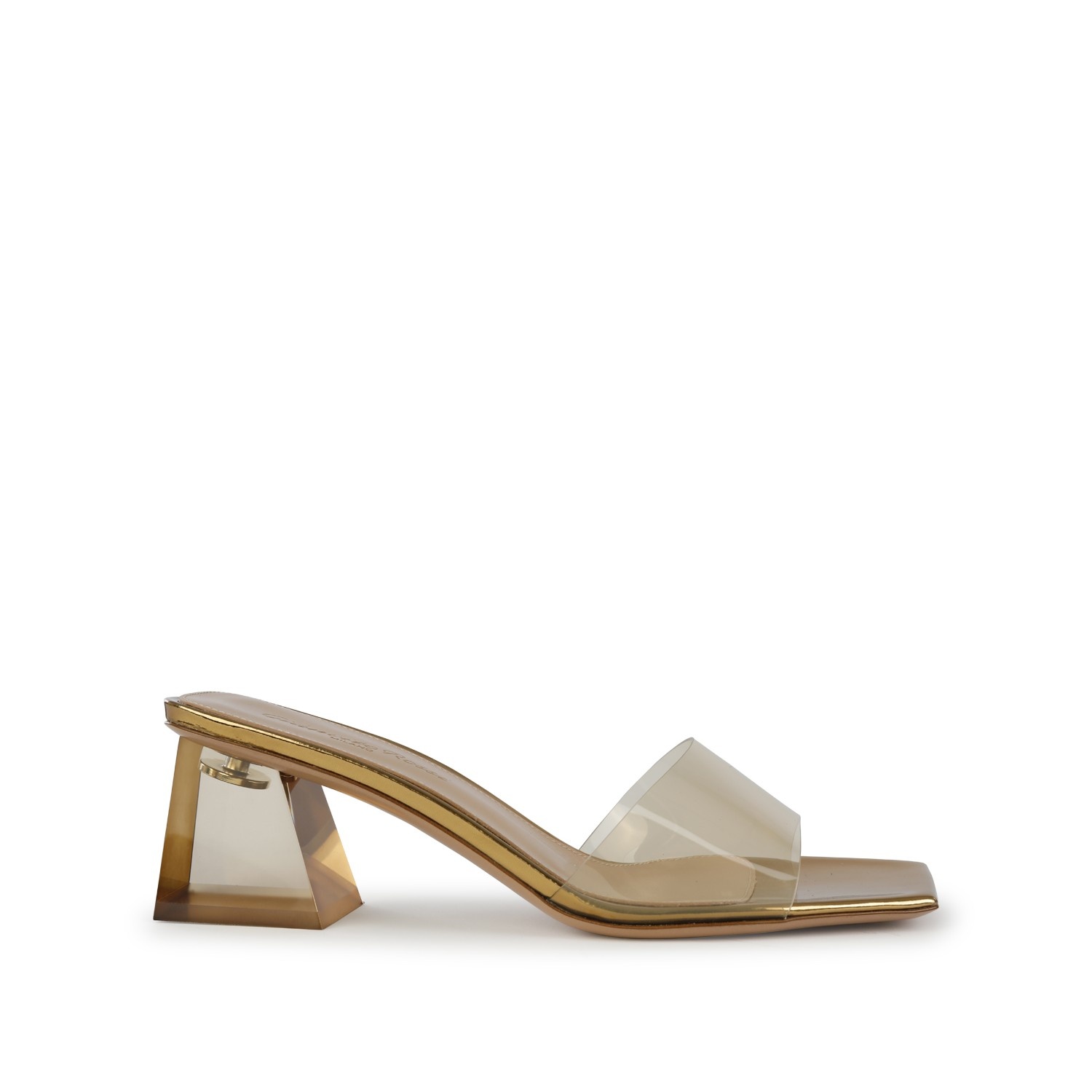 GOLD-TONE LEATHER SANDALS - 1