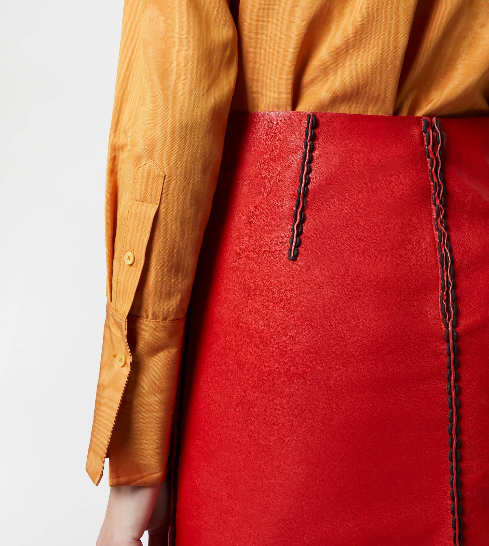 LEATHER SKIRT - RED - 5